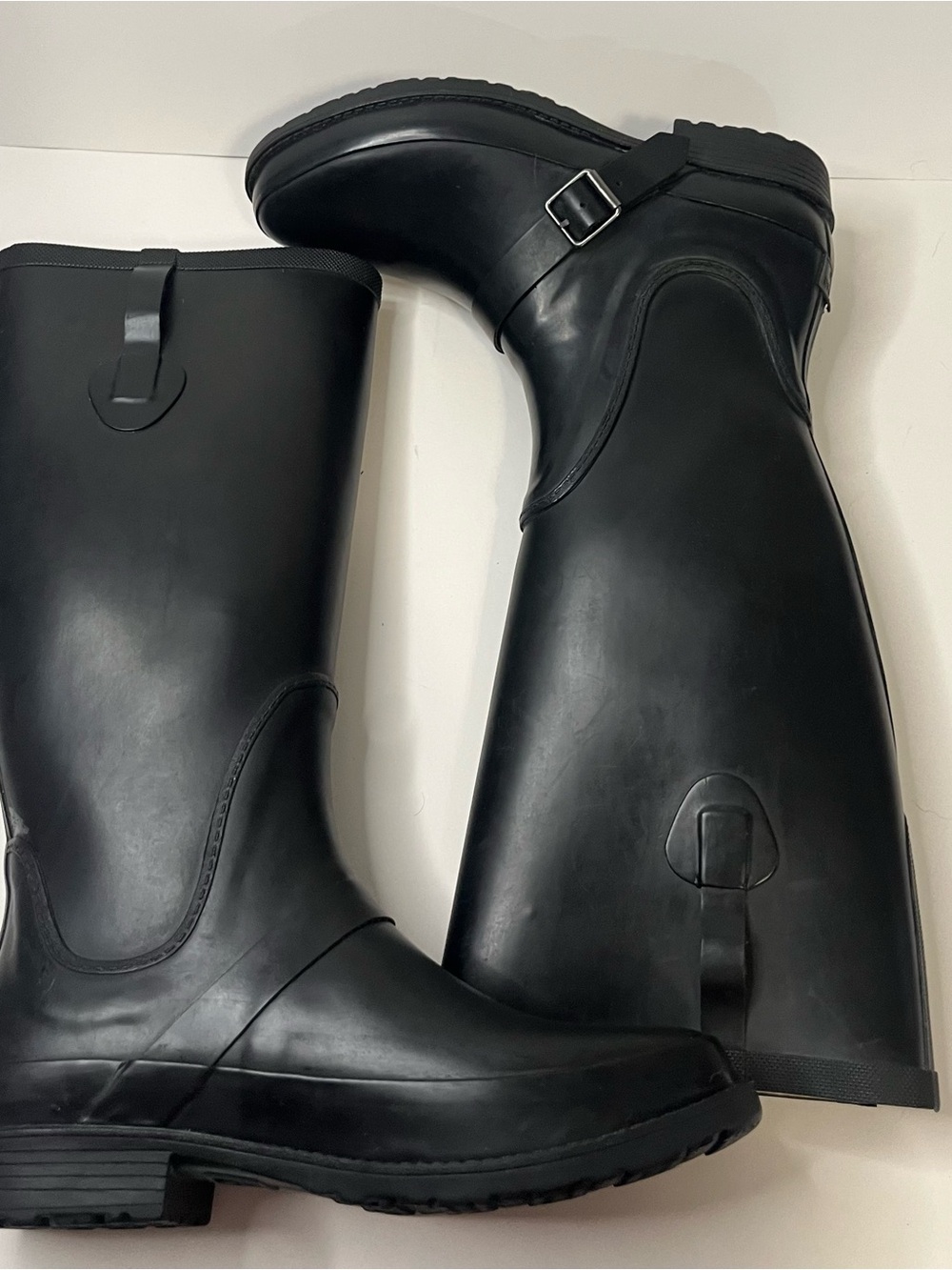L.L. Bean Black Tall Rubber Rain Boots - Picture 2 of 8